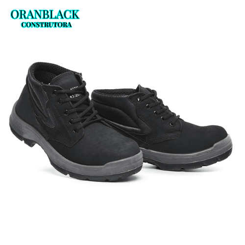 BOTA COURO PRETA BIQUEIRA - Oranblack