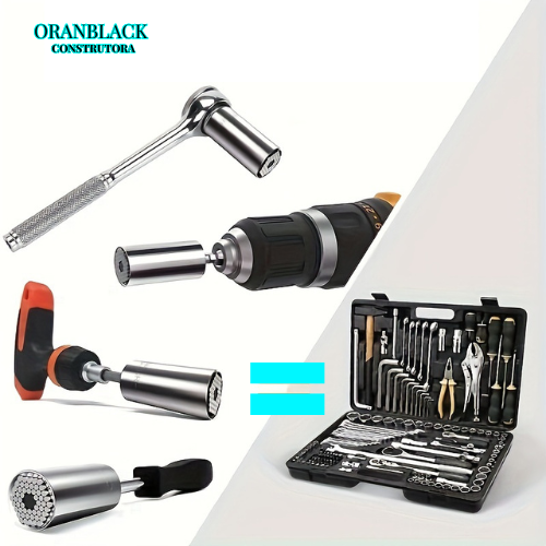 Combo - 1 Chave Soquete Ajustável/ 1 Chave Catraca Multiuso/ 1 Chave Torque Universal